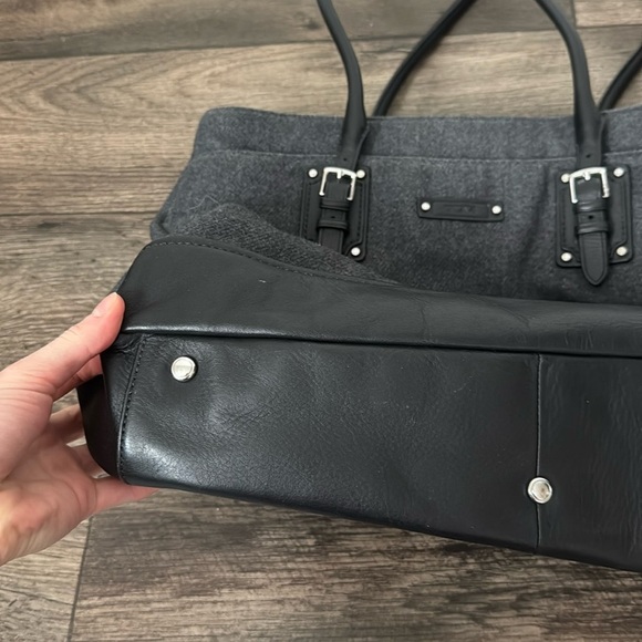 TUMI Womens Shoulder Bag Wool Blend Gray Purse - Picture 5 of 12